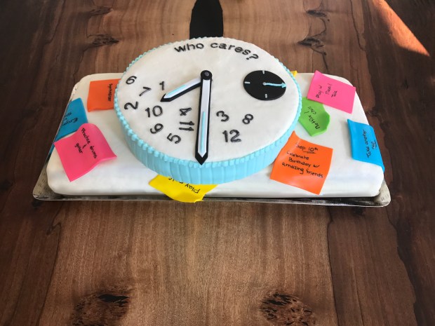 retirement cake postits